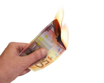 Hořící peníze - eura - 50 EUR
