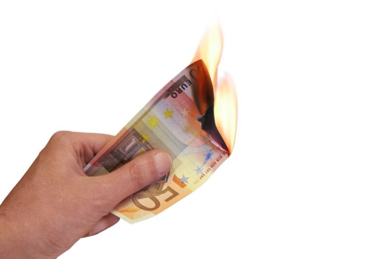Hořící peníze - eura - 50 EUR
