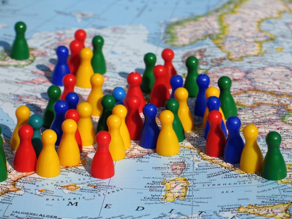 Evropa - figurky na mapě