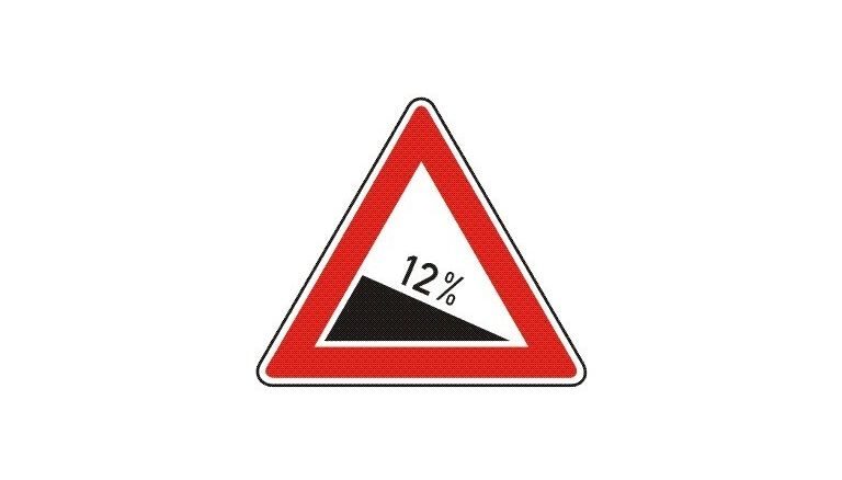 Dopravní značka - Pozor, nebezpečné klesání