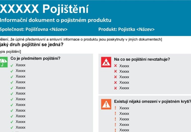 Informační dokument o pojistném produktu