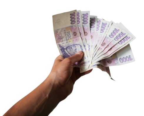 Peníze v ruce - česká koruna - 1000 Kč - koruny - bankovky - měnové zajištění